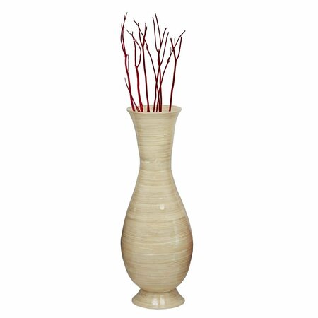 COLOCAR 37.4 x 13.8 x 13.8 in. Tall Modern Handmade Bamboo Floor Vase, Natural CO3164211